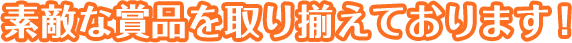 素敵な賞品を取り揃えております！